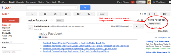 Gmail integrated with Google+